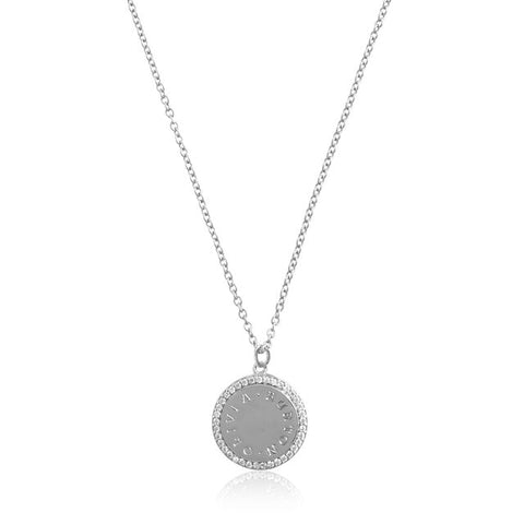 Olivia Burton Bejewelled Classics Disc Silver Necklace OBJCON76