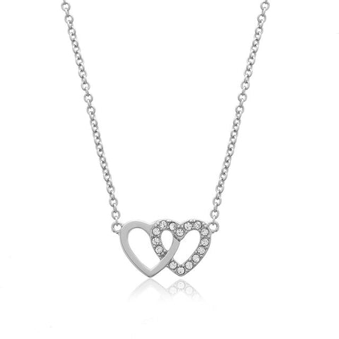 Olivia Burton Classic Silver Heart Bracelet and Necklace Giftset OBJGSET69