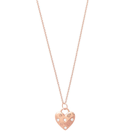 Olivia Burton Classic Heart Rose Gold Necklace OBJSAN02
