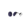 Blue Goldstone Sterling Silver Oval Stud Earrings