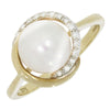 9ct Yellow Gold Freshwater Pearl and Diamond Ring | H&H