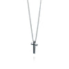 Fred Bennett Stainless Steel Cross with Black IP Detail and Chain P3006