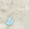 Turquoise Sterling Silver Leaf Pendant and Chain