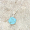 Turquoise Sterling Silver Leaf Pendant and Chain