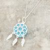 Turquoise Sterling Silver Dream Catcher Pendant and Chain