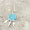 Turquoise Sterling Silver Dream Catcher Pendant and Chain