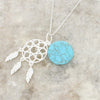 Turquoise Sterling Silver Dream Catcher Pendant and Chain
