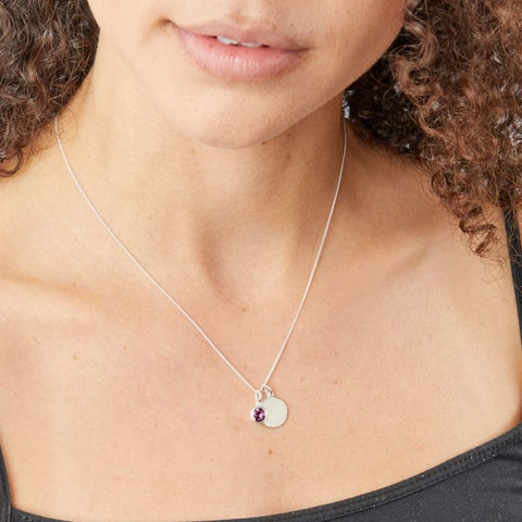 Sterling Silver February Birthstone Necklace P4591