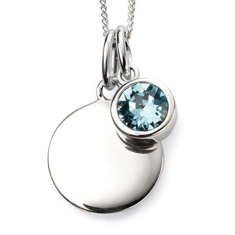 Sterling Silver March Birthstone Necklace P4592