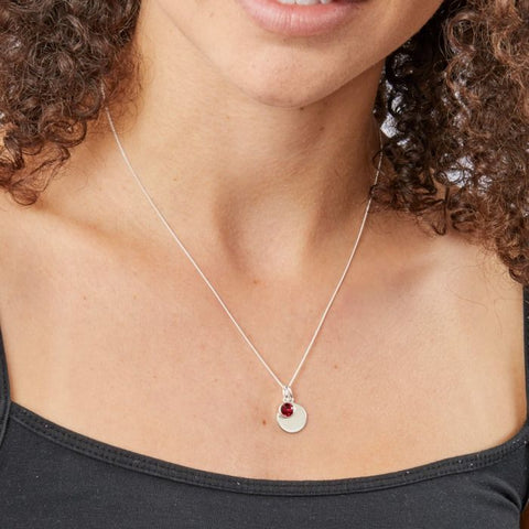 Sterling Silver July Birthstone Necklace P4596