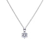 Diamonfire Sterling Silver 1ct Cubic Zirconia Solitaire Pendant and Chain P4608
