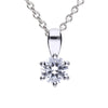 Diamonfire Sterling Silver 0.50ct Cubic Zirconia Solitaire Pendant and Chain P4610