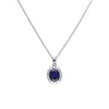 Diamonfire Sterling Silver Blue Cubic Zirconia Pendant and Chain P4658