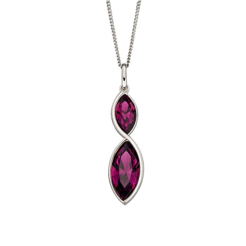 Fiorelli Silver Amethyst Crystal Necklace P4799M