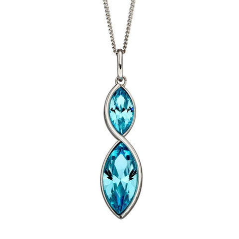 Fiorelli Silver Aqua Crystal Necklace P4800A