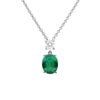 Diamonfire Sterling Silver Green Cubic Zirconia Pendant and Chain P5113