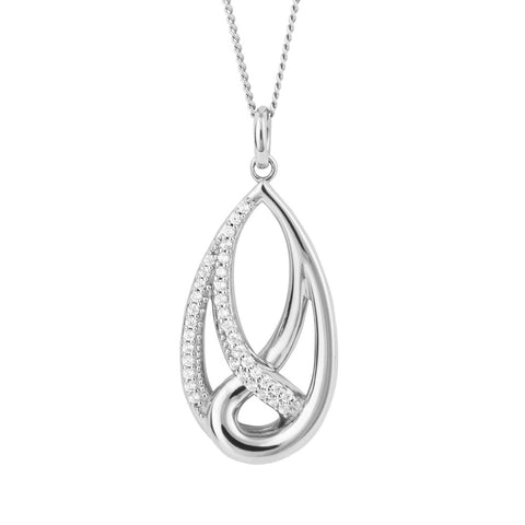 Fiorelli Silver Cubic Zirconia Pendant & Chain P5322C
