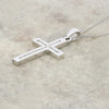 Pre Owned 9ct White Gold 0.25ct Diamond Set Cross Pendant And Chain Necklace