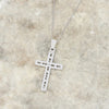Pre Owned 9ct White Gold 0.25ct Diamond Set Cross Pendant And Chain Necklace