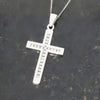 Pre Owned 9ct White Gold 0.25ct Diamond Set Cross Pendant And Chain Necklace