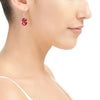 Shrieking Violet Real Flower Poppy Oval Drop Earrings PE01