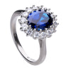 Diamonfire Sterling Silver Blue Cubic Zirconia Cluster Ring R3663
