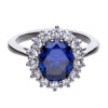 Diamonfire Sterling Silver Blue Cubic Zirconia Cluster Ring R3663