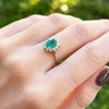 18ct White Gold 0.71ct Emerald & 0.26 Natural Diamonds Cluster Ring RA730