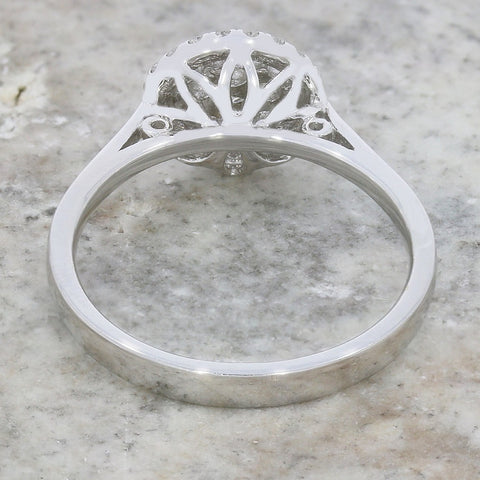 18ct White Gold 0.50ct Halo Cluster Diamond Ring | H&H Family Jewellers