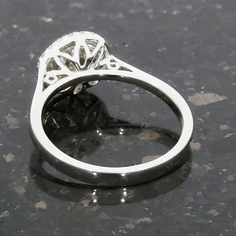 18ct White Gold 0.50ct Halo Cluster Diamond Ring | H&H Family Jewellers