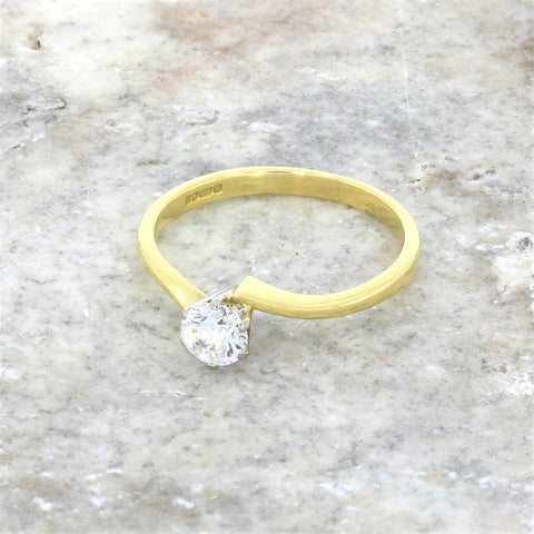 Pre Owned 18ct Yellow Gold 0.40ct Diamond Solitaire Ring | H&H