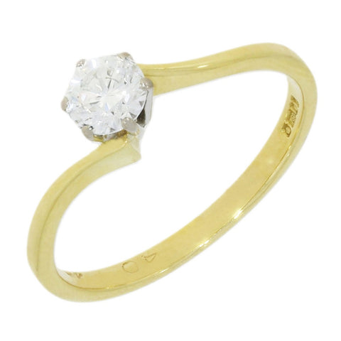 Pre Owned 18ct Yellow Gold 0.40ct Diamond Solitaire Ring | H&H