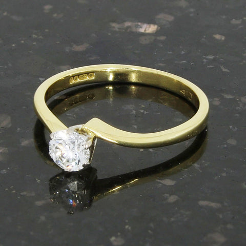 Pre Owned 18ct Yellow Gold 0.40ct Diamond Solitaire Ring | H&H