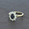 9ct Yellow Gold Sapphire and 0.80cts Diamond Cluster Ring | H&H