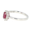 Platinum Oval Ruby and 0.20cts of Natural Diamonds Cluster Ring RC968