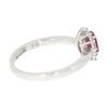 Platinum Oval Ruby and 0.20cts of Natural Diamonds Cluster Ring RC968