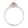 Platinum Oval Ruby and 0.20cts of Natural Diamonds Cluster Ring RC968