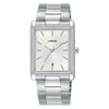 Lorus Silver Rectangular Dial Stainless Steel Bracelet Mens Watch RH937RX9