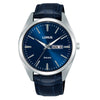 Lorus Classic Blue Dial and Blue Leather Strap Mens Watch RJ669AX9