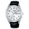 Lorus Classic Silver Dial Black Leather Strap Mens Watch RJ673AX9