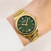 Rotary Heritage Green Dial Gold Tone Bracelet Ladies Watch RLB10016/24