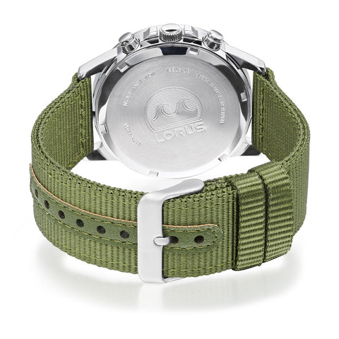 Lorus Chronograph Green Strap Mens Watch RM345JX9