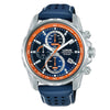 Lorus Chronograph Blue Leather Strap Mens Watch RM379JX9