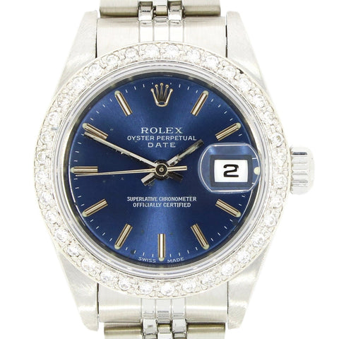 Pre Owned Rolex Oyster Perpetual Date Diamond Bezel Ladies Watch 79160 RW0605 (2001)