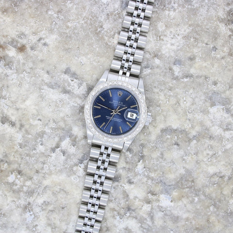 Pre Owned Rolex Oyster Perpetual Date Diamond Bezel Ladies Watch 79160 RW0605 (2001)