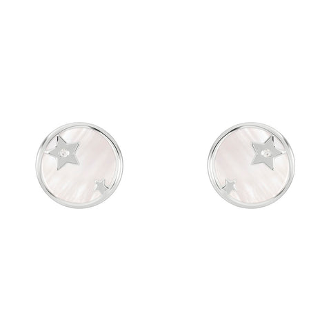 Radley Sterling Silver Mother of Pearl Diamond Disc Earrings RYJ1251