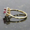 9ct Yellow Gold Pink Sapphire and Diamond Cluster Ring