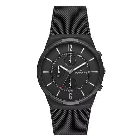 Skagen Melbye Chronograph Black Stainless Steel Mens Watch SKW6802