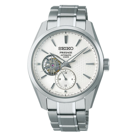 Seiko Presage ‘Shiro’ Sharp-Edged Open Heart Automatic Mens Watch SPB415J1