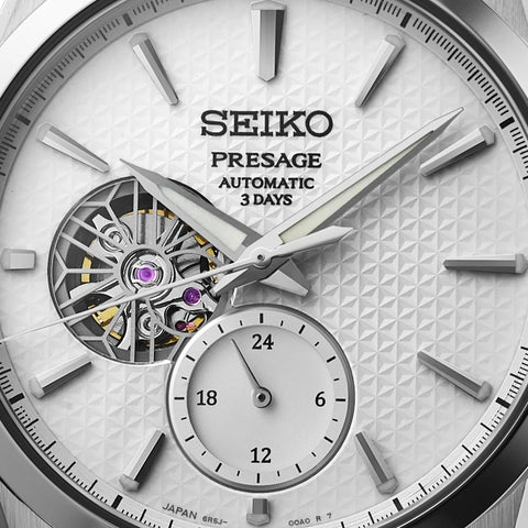 Seiko Presage ‘Shiro’ Sharp-Edged Open Heart Automatic Mens Watch SPB415J1